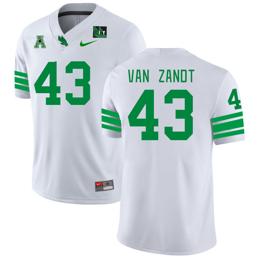 Men #43 Jax Van Zandt North Texas Mean Green 2023 College Football Jerseys Stitched-White
